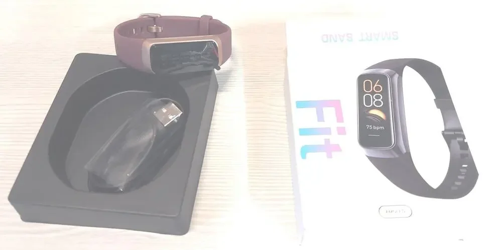Fit Smart Band Fitness Tracker Burgundy Rose Gold Activity Monitor Watch